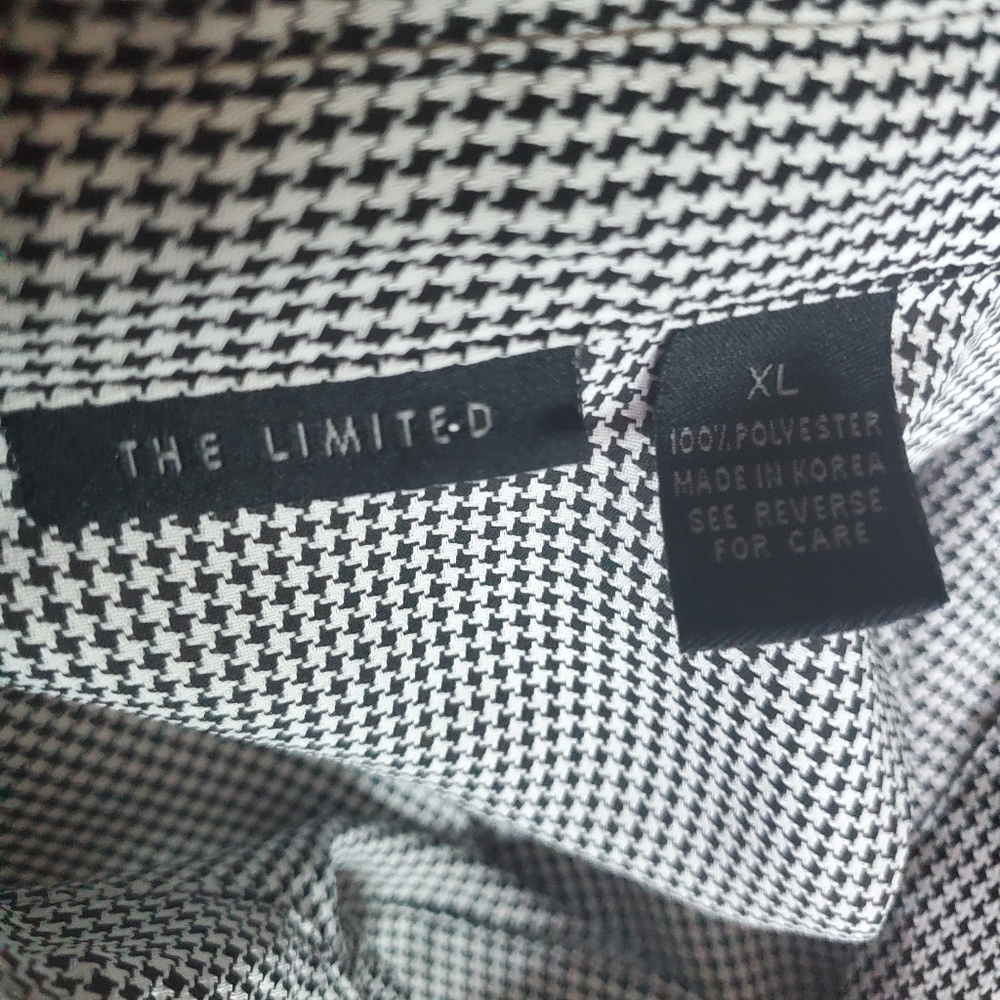 Y2K The Limited Women's Houndstooth Button Up Top Size XL Career Preppy Academia - Picture 7 of 12